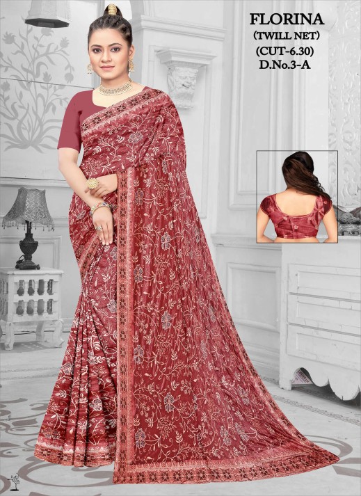 Buy Stunning Net Sarees at Wholesale Prices | Ajmera Fashion Limited   in Surat